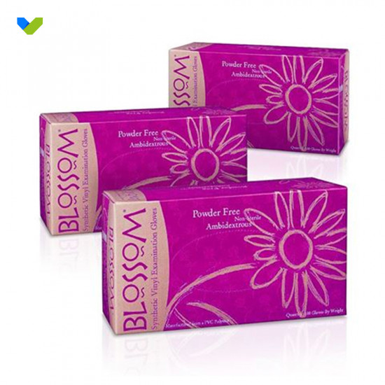 Blossom Vinyl Gloves (powder-free PVC gloves) (30 boxes minimum)