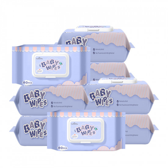 Pure water alcohol-free packaged wet wipes (set of 10 packs)