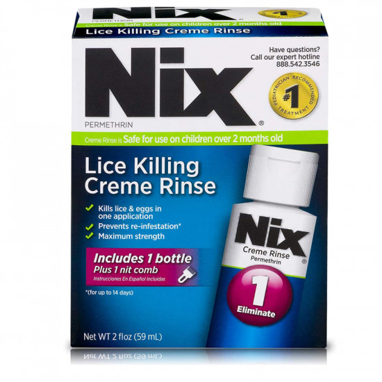 Nix Lice Killing Treatment Cream Rinse with Nit Comb - 殺死蝨子和卵（Nits）