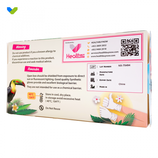 PVC gloves [no powder] produced by HEALTHBUYNOW(Minimum batch of 10 boxes)