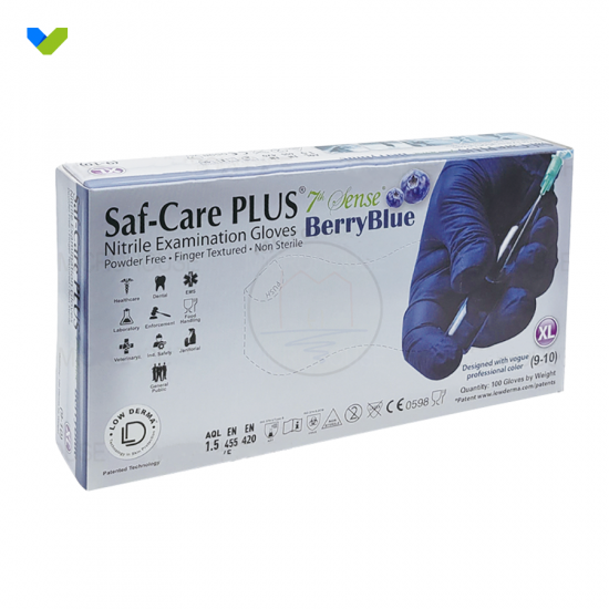 saf-care Hypoallergenic Nitrile Gloves (Made in Malaysia)【Blueberry Color】