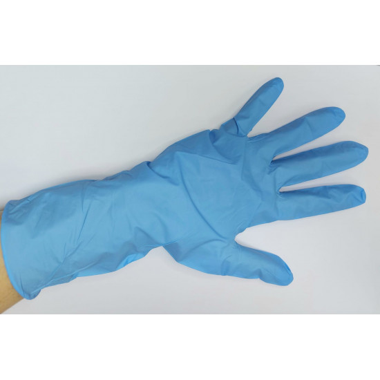 Extended nitrile gloves produced by HEALTHBUYNOW (10 boxes minimum batch)