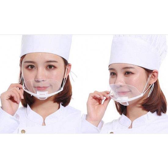 White-rimmed transparent mask [for catering] [a set of 10] (minimum batch of 5)