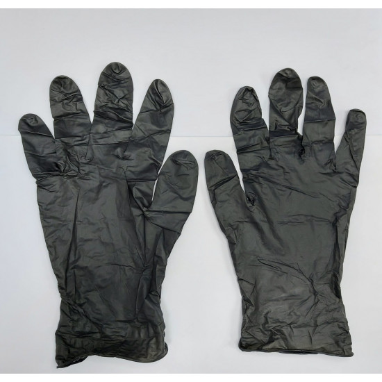 Black nitrile gloves [Made in Malaysia] produced by HEALTHBUYNOW (10 boxes minimum)