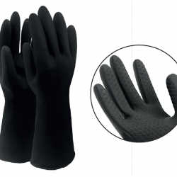 Black rubber industry cleaning gloves(A set of 12 pairs)