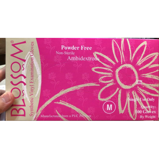 Blossom Vinyl Gloves (powder-free PVC gloves) (30 boxes minimum)